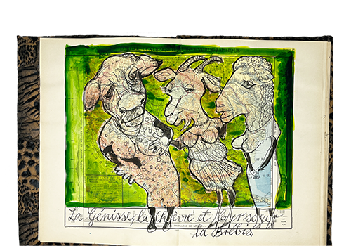 Kühnemann, Burgi; Kalb, Ziege und Schaf im Verein mit dem Löwen (2014)